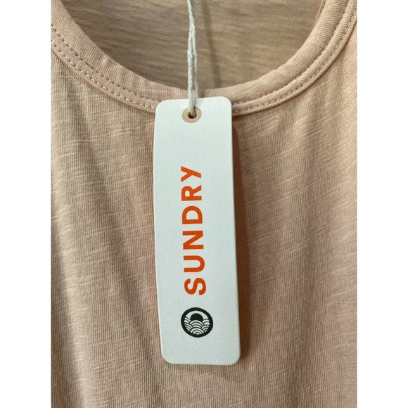 NEW Sundry Pink Nude Ruched Racerback Tank Dress S - Picture 9 of 10